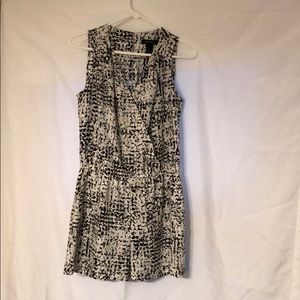 Black and off white romper